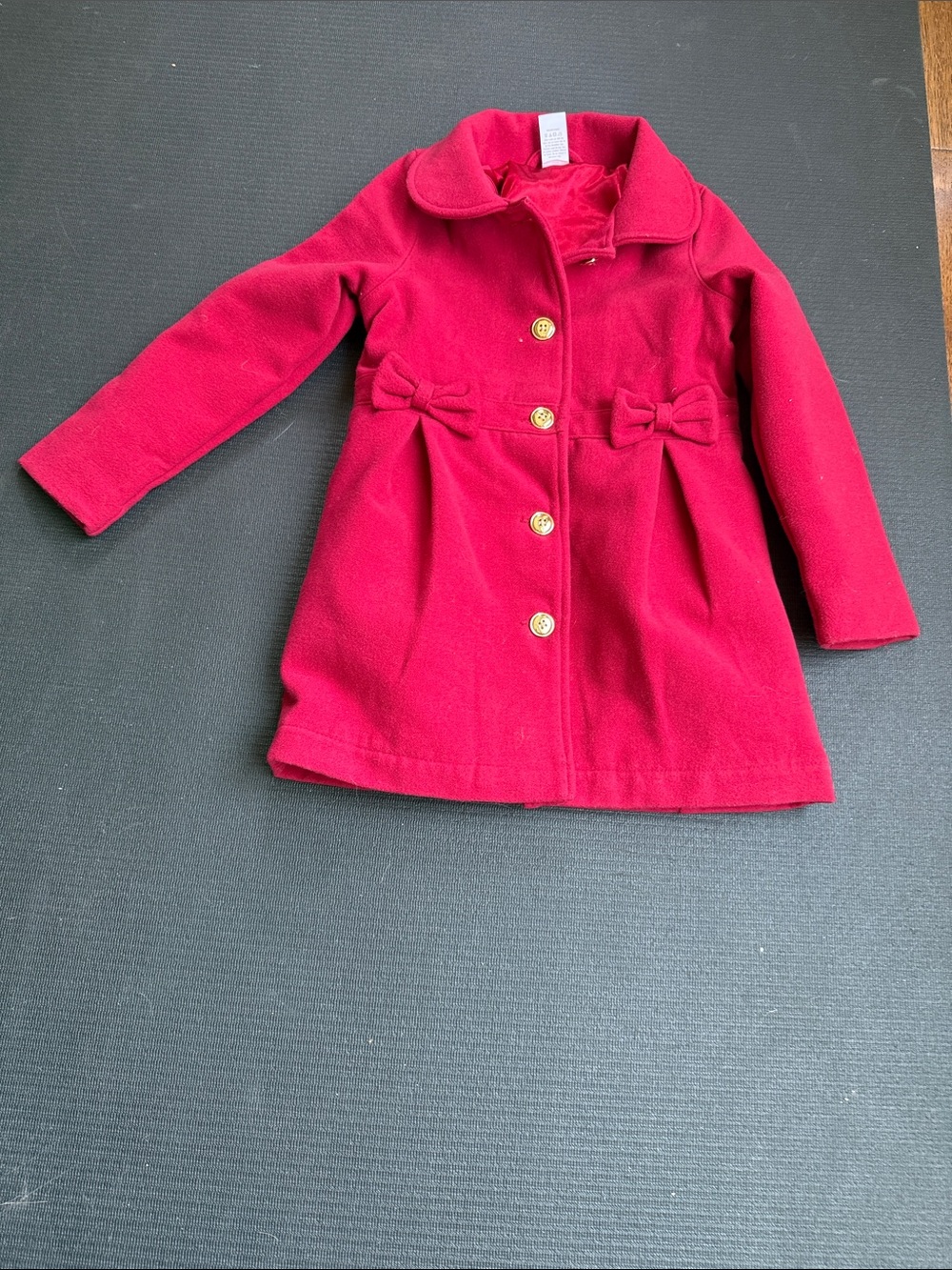 Gymboree Girls' Red Bow-Detail Pea Coat
